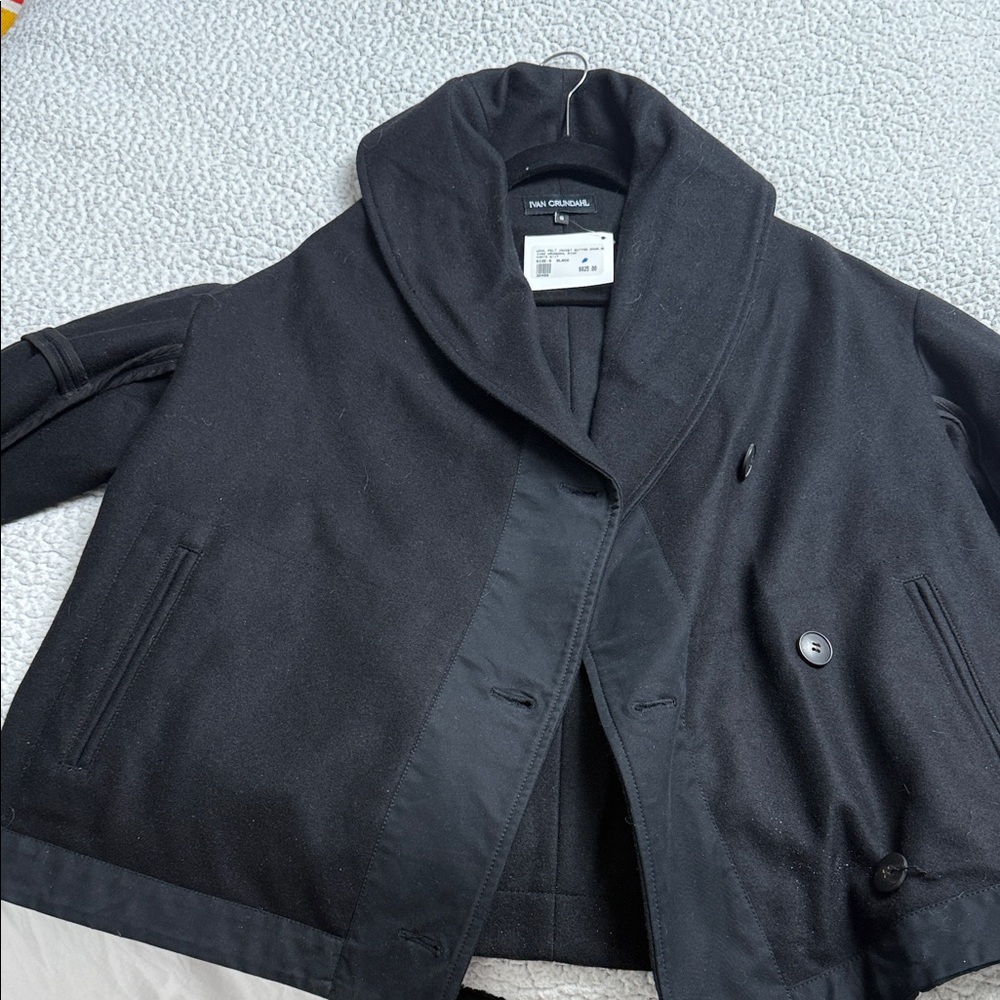 Ivan Grundahl Black Shawl-Collar Pea Coat